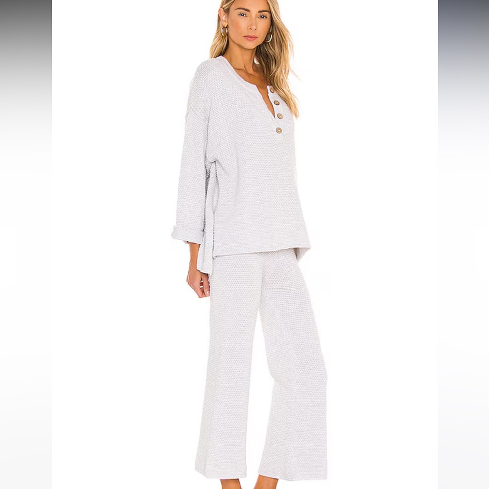 Free People Hailee Knit Sweater Set Ivory Heather Size XS